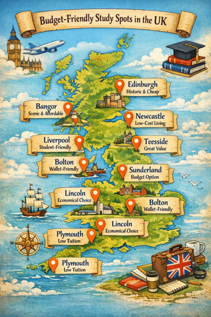 Cheapest university in UK cities for international students