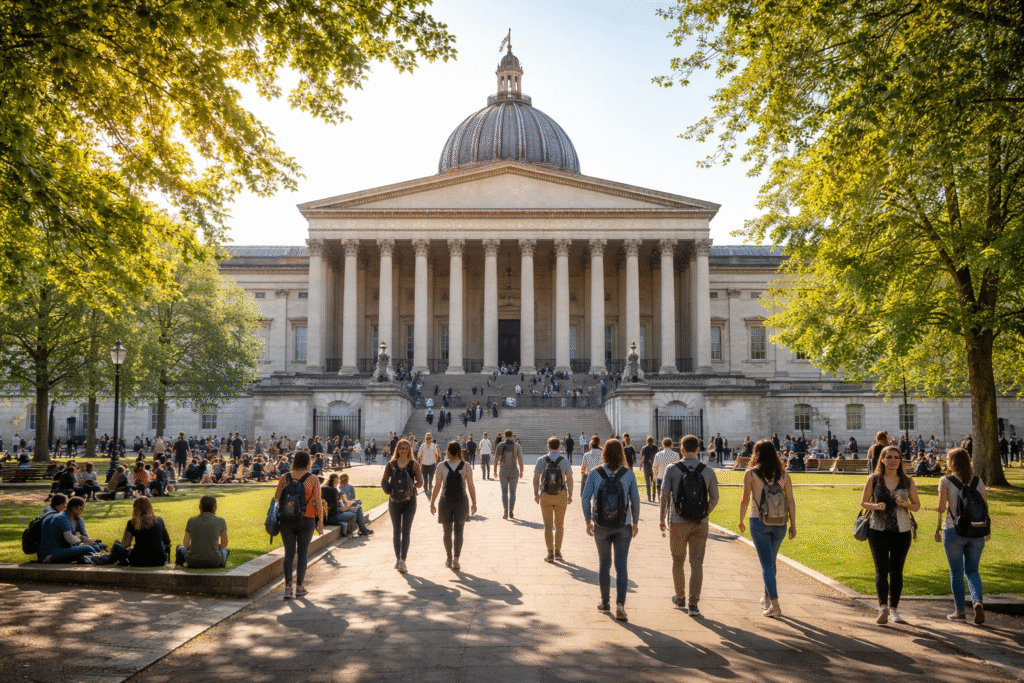 UCL main quad — one of London's top universities for masters programs