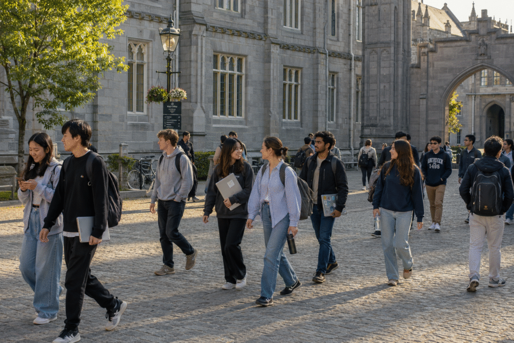 Students at University of Aberdeen King's College campus — universities in Aberdeen UK